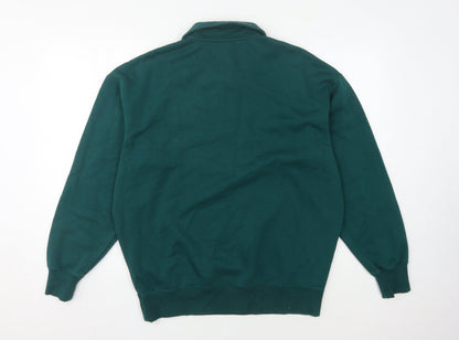 Puma Men's Green Long Sleeve Polo, Size M