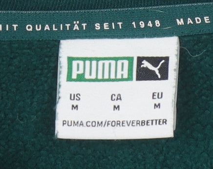 Puma Men's Green Long Sleeve Polo, Size M
