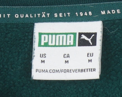 Puma Men's Green Long Sleeve Polo, Size M