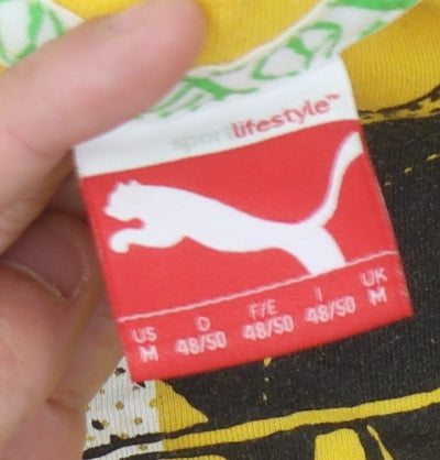 Puma Men's Yellow Graphic Sport T-Shirt Medium