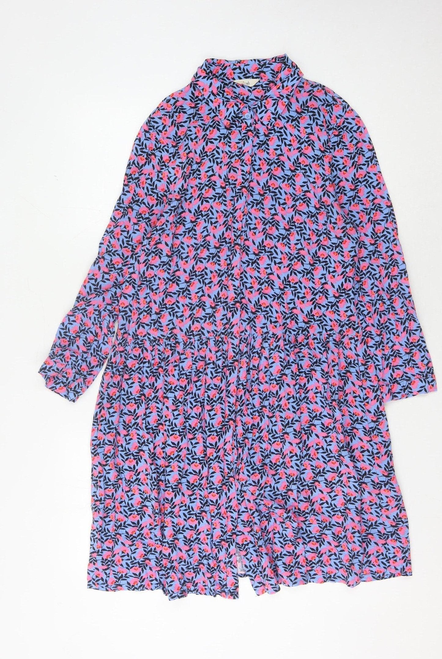 Hush Women's Multicoloured Floral Shirt Dress Size 12