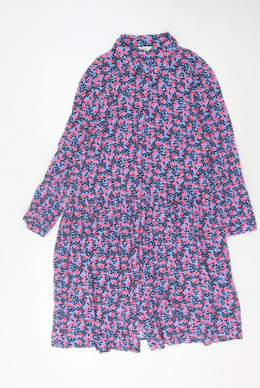 Hush Women's Multicoloured Floral Shirt Dress Size 12