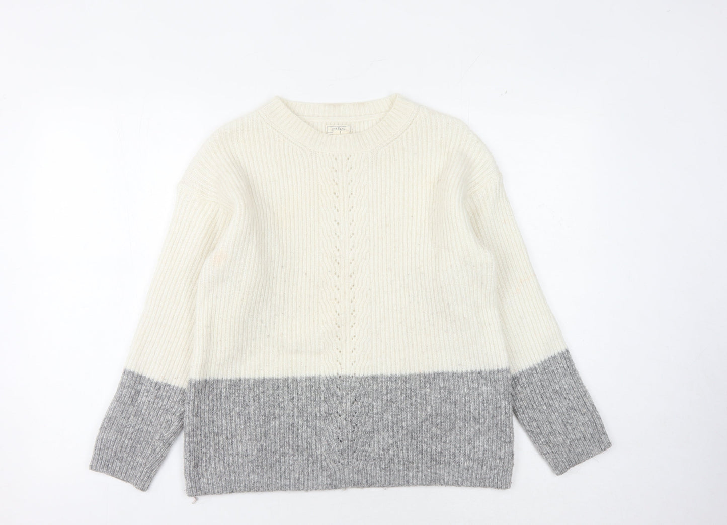 Womens UK Size 10 Fat Face Ivory Pullover Jumper
