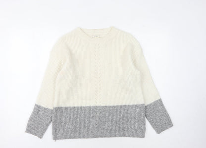 Womens UK Size 10 Fat Face Ivory Pullover Jumper