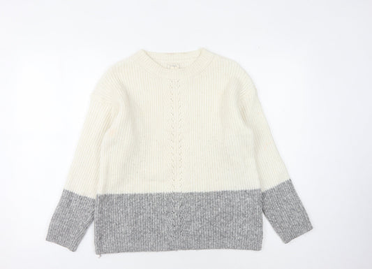 Womens UK Size 10 Fat Face Ivory Pullover Jumper
