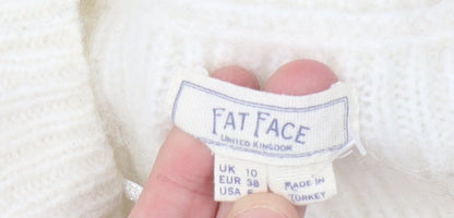 Womens UK Size 10 Fat Face Ivory Pullover Jumper
