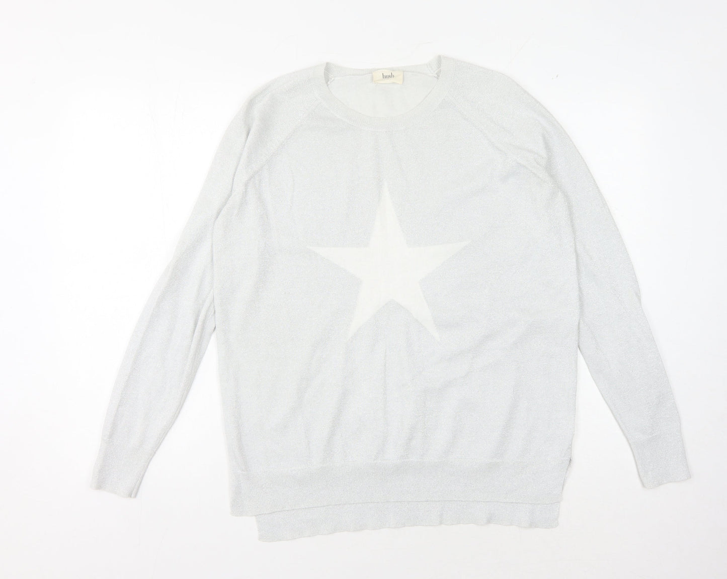 hush Women's White XS Star Pullover Jumper