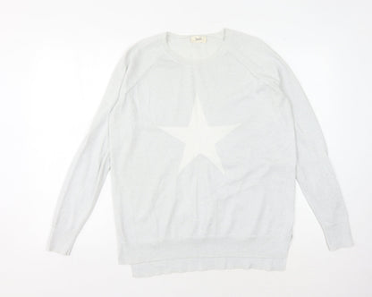 hush Women's White XS Star Pullover Jumper