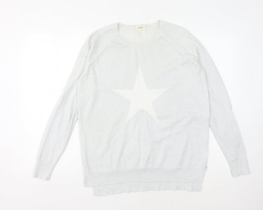 hush Women's White XS Star Pullover Jumper