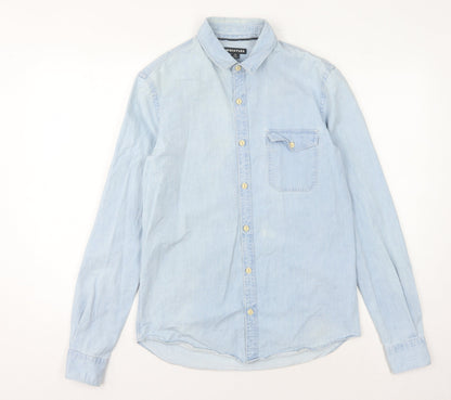 Womens UK Size XS Whistles Blue Basic Button-Up