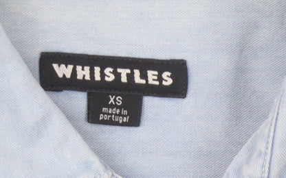 Womens UK Size XS Whistles Blue Basic Button-Up