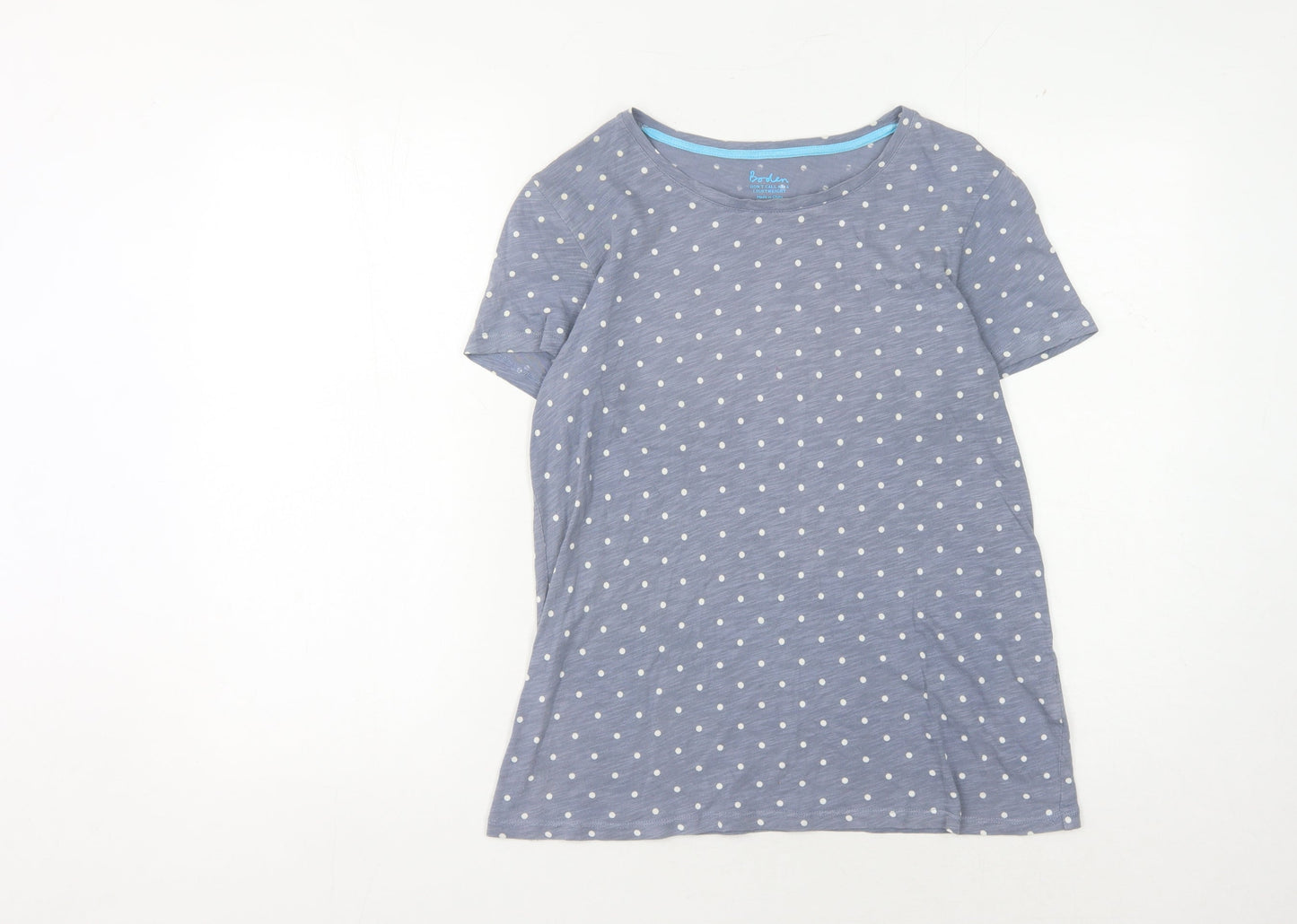 Boden Women's Blue Polka Dot Cotton T-Shirt, Size S