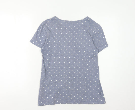 Boden Women's Blue Polka Dot Cotton T-Shirt, Size S