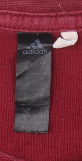 Adidas Men's Red Graphic Print T-Shirt, Size S