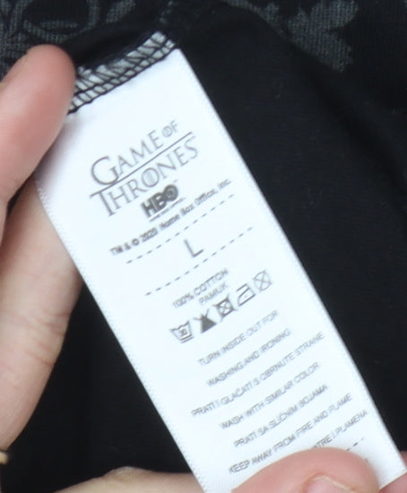 HBO Game of Thrones Men's Black T-Shirt, Size L