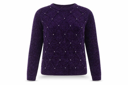 Womens UK Size 10-12 Honor Millburn Purple Pullover Jumper