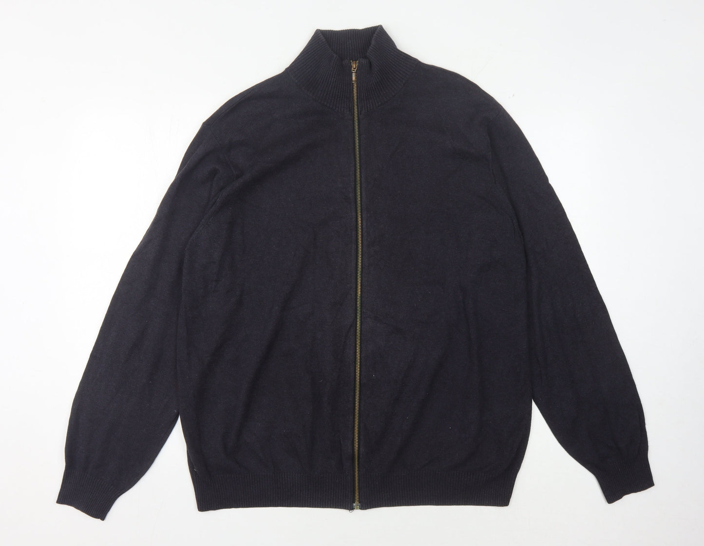 Woolovers Men's Black Full Zip Jumper Size L - Cotton Cashmere