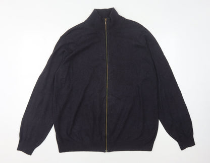 Woolovers Men's Black Full Zip Jumper Size L - Cotton Cashmere