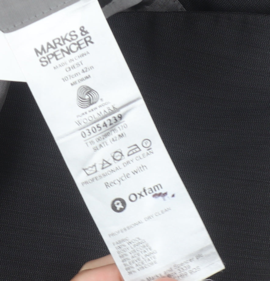Mens UK Size 42 Marks and Spencer Regular Grey Suit Jacket