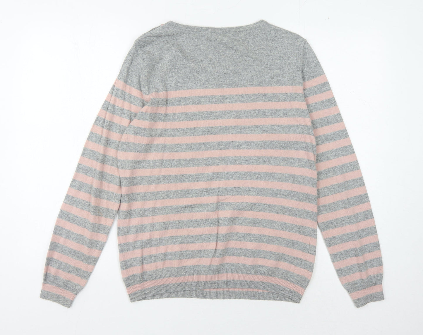 Laura Ashley Women's Multicoloured Striped Pullover Jumper - Size 12