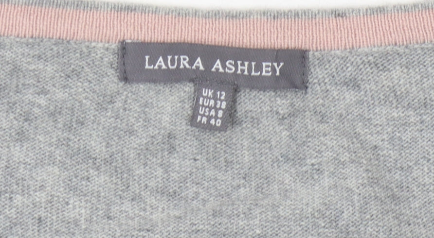 Laura Ashley Women's Multicoloured Striped Pullover Jumper - Size 12
