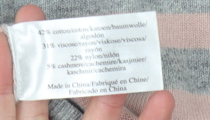 Laura Ashley Women's Multicoloured Striped Pullover Jumper - Size 12