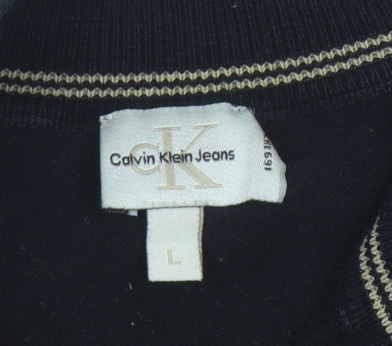 Calvin Klein Jeans Men's Black Full Zip Jumper, L, Casual