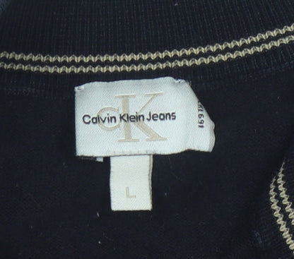 Calvin Klein Jeans Men's Black Full Zip Jumper, L, Casual
