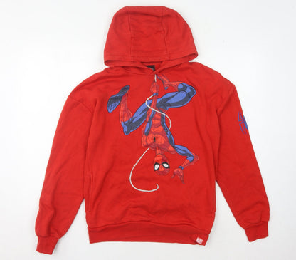 Next Boys Red Spider-Man Pullover Hoodie, 14 Years, Graphic Print