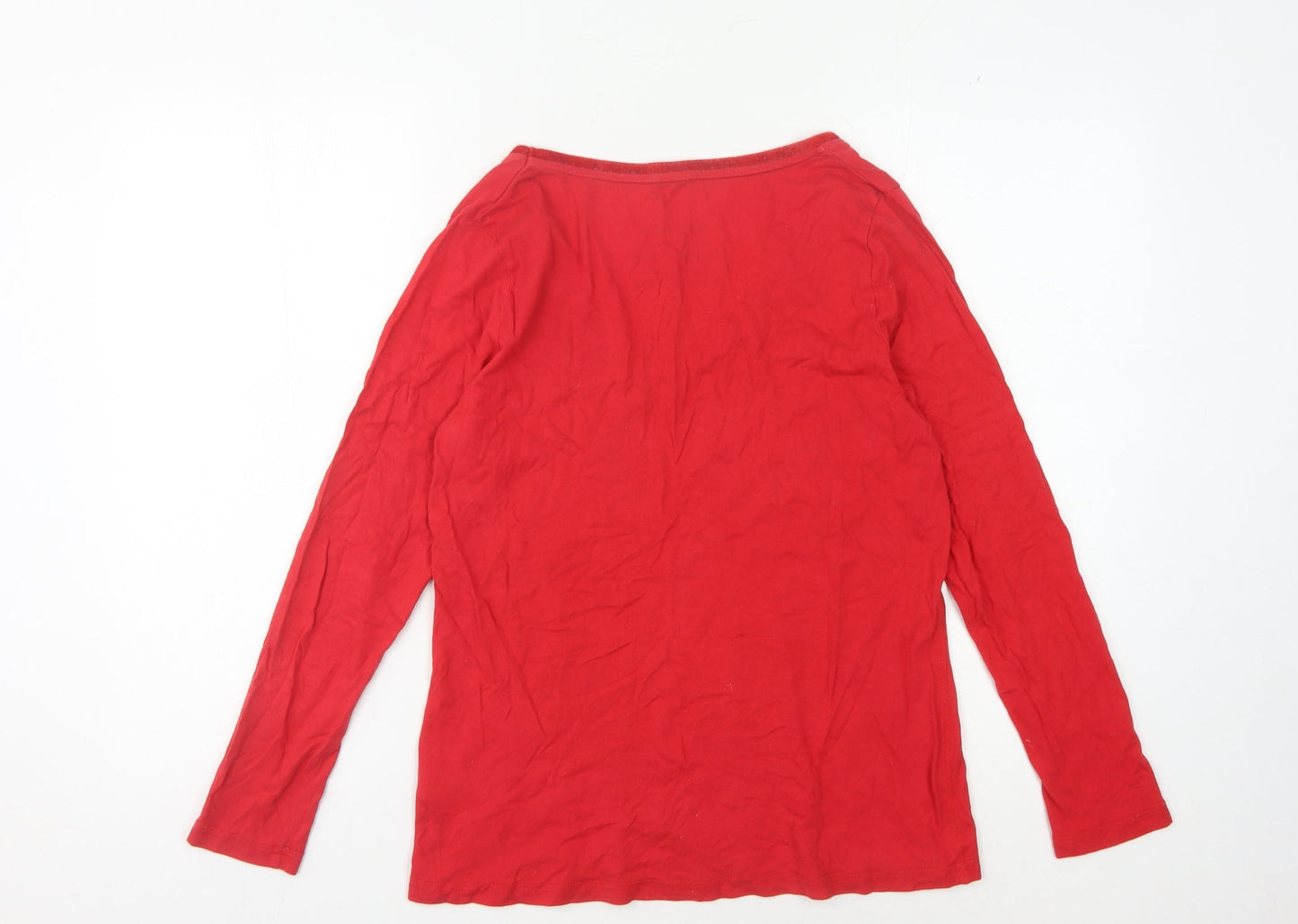 Womens UK Size 12 Joules Red Basic T-Shirt