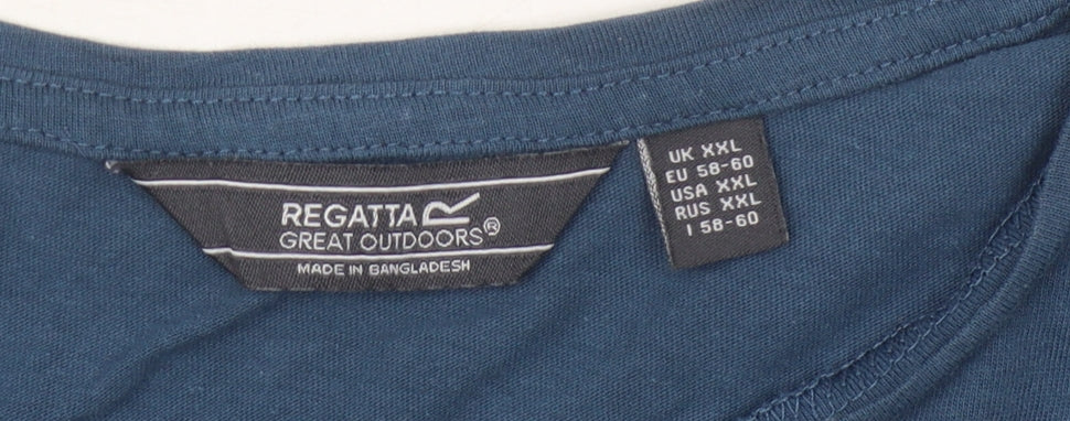 Regatta Men's 2XL Blue Cotton Crew Neck T-Shirt