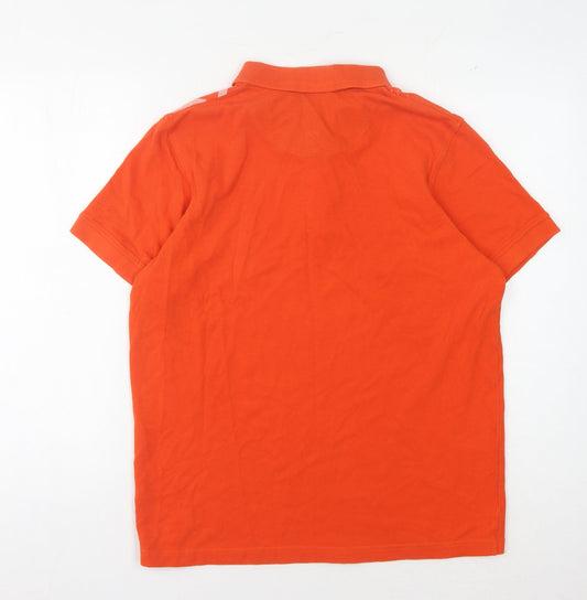 Crosshatch Men's Orange Polo Shirt L Graphic Print