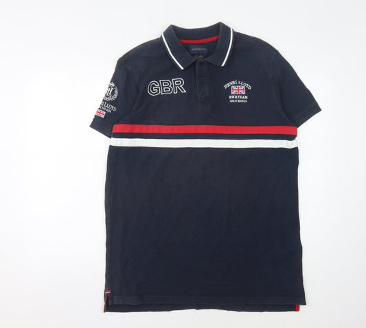 Henri Lloyd Men's Blue Polo L Colourblock Style