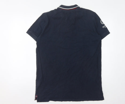 Henri Lloyd Men's Blue Polo L Colourblock Style