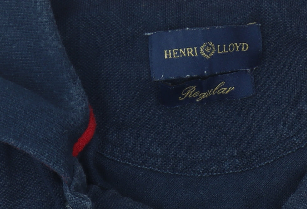 Henri Lloyd Men's Blue Polo L Colourblock Style