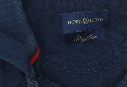 Henri Lloyd Men's Blue Polo L Colourblock Style