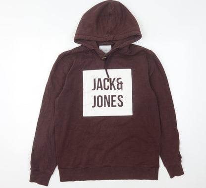 Mens UK Size L JACK & JONES Brown Pullover Hoodie