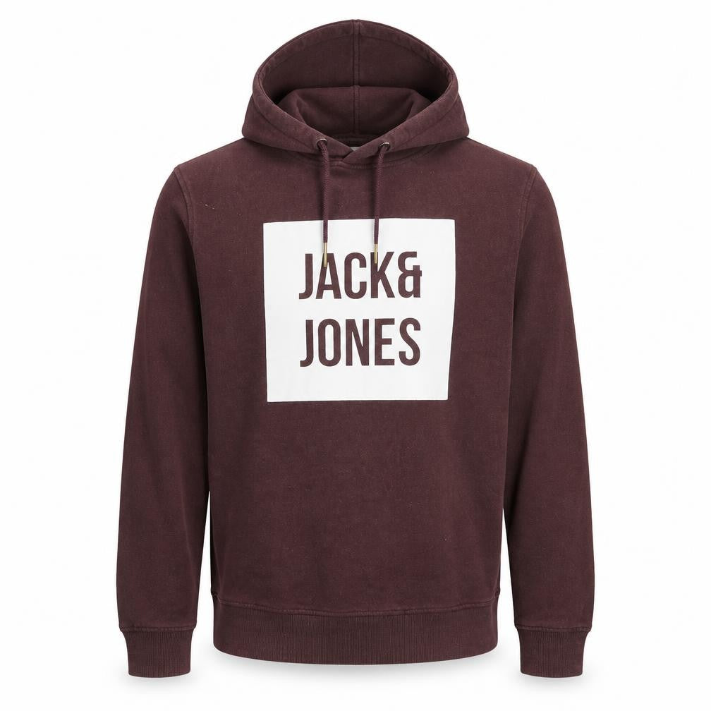Mens UK Size L JACK & JONES Brown Pullover Hoodie