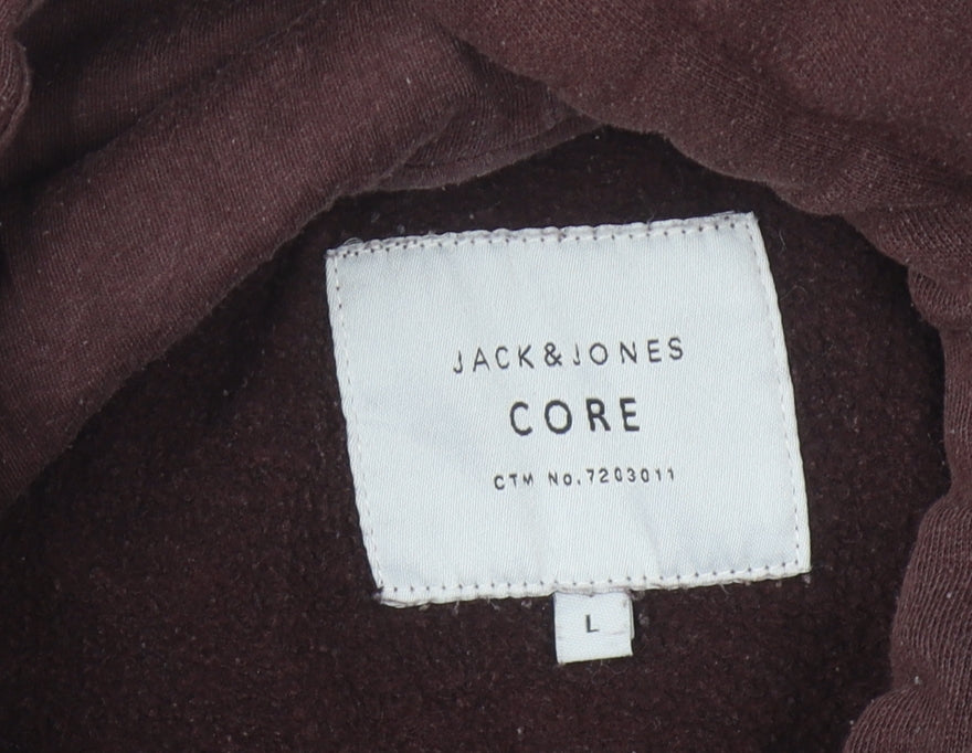 Mens UK Size L JACK & JONES Brown Pullover Hoodie