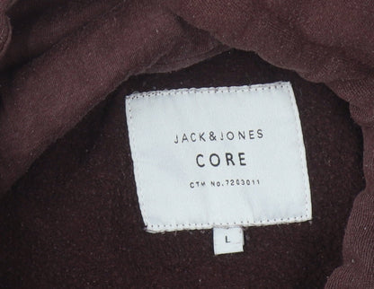 Mens UK Size L JACK & JONES Brown Pullover Hoodie