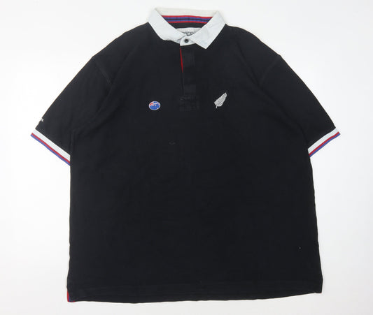 Cotton Traders Men's Black 2XL Short Sleeve Polo