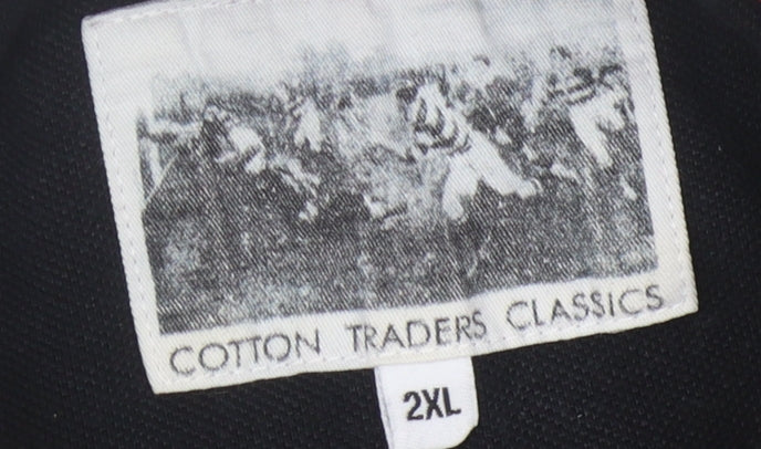 Cotton Traders Men's Black 2XL Short Sleeve Polo