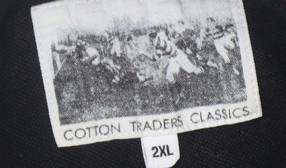 Cotton Traders Men's Black 2XL Short Sleeve Polo