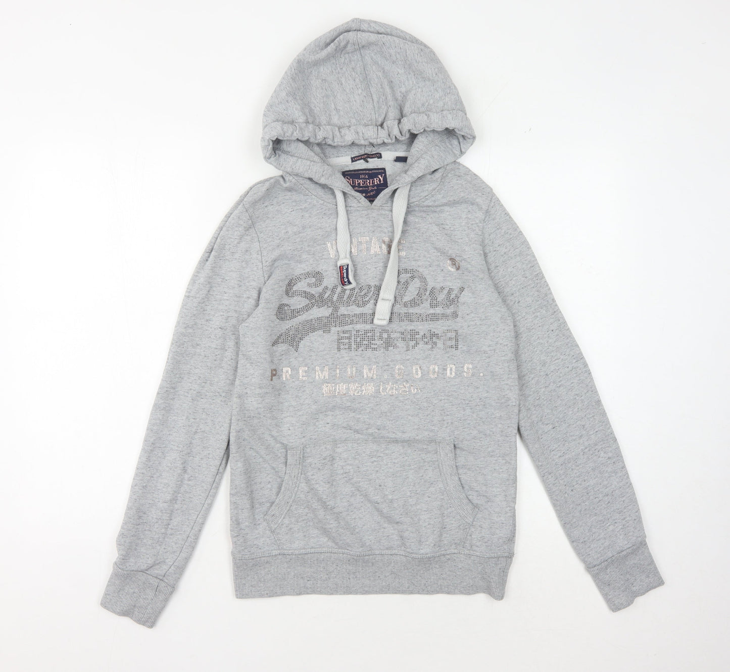 Superdry Women's Grey XS Pullover Hoodie Casual Logo