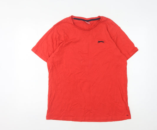 Slazenger Men's Red M T-Shirt Short Sleeve Cotton