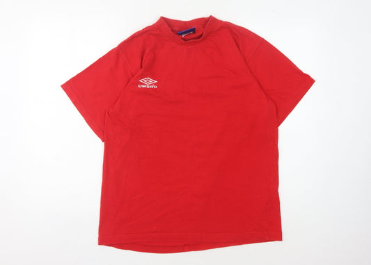 Umbro Men's Red Crew Neck Short Sleeve T-Shirt, Size S