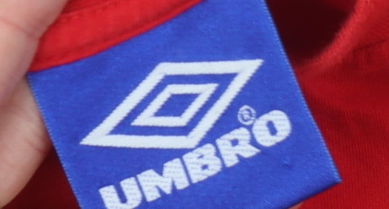 Umbro Men's Red Crew Neck Short Sleeve T-Shirt, Size S