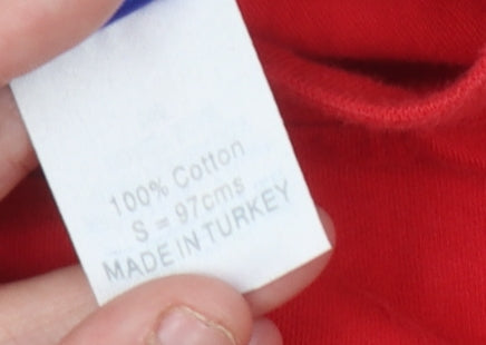 Umbro Men's Red Crew Neck Short Sleeve T-Shirt, Size S