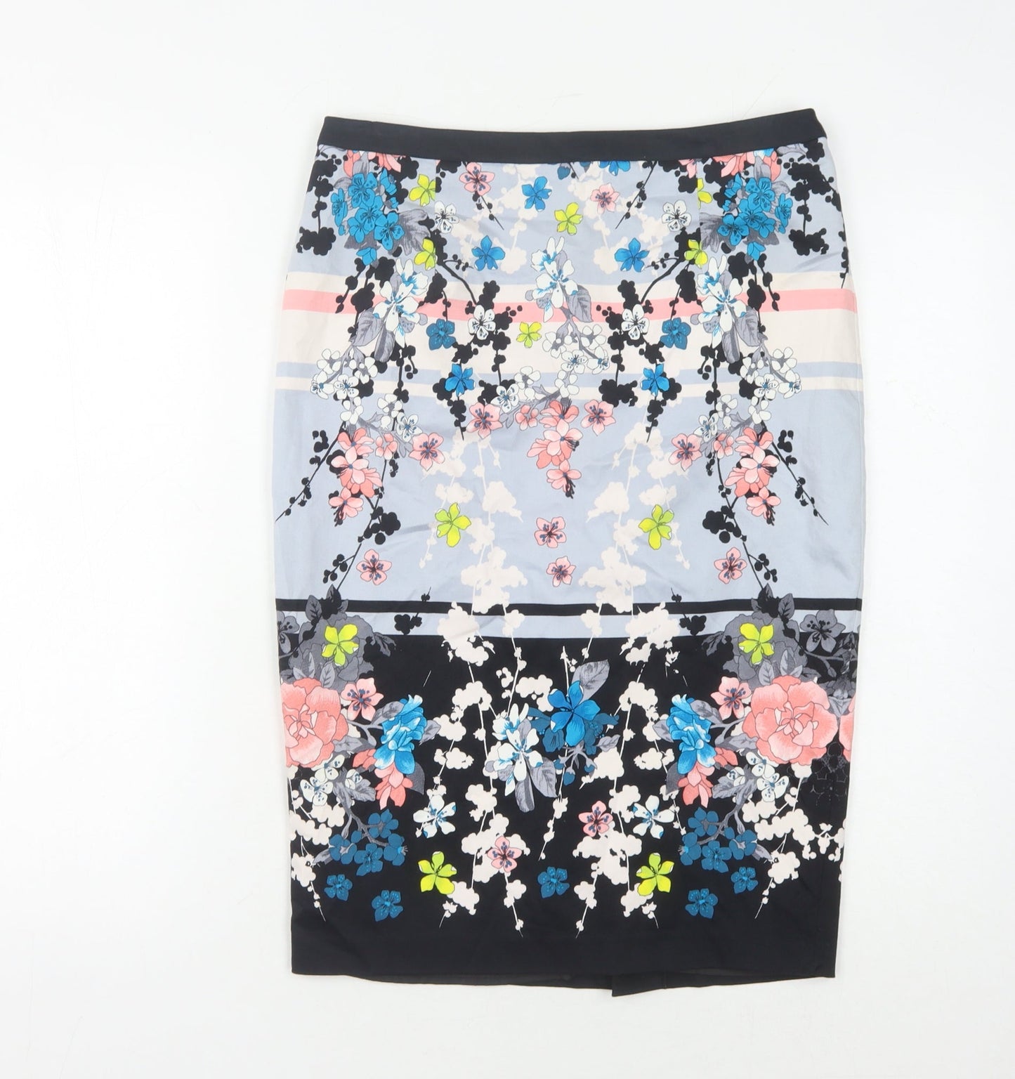 Oasis Women's Multicoloured Floral Pencil Skirt - Size 10