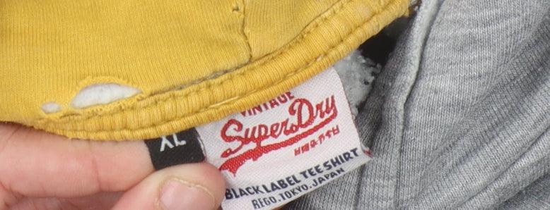 Superdry Men's Grey XL Vintage Pullover Hoodie